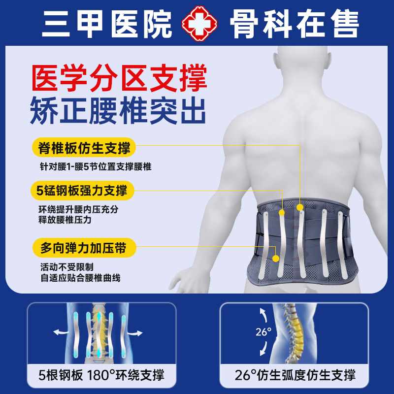 医用护腰带腰椎间盘突出劳损腰疼腰围腰托男女士久坐专用理疗神器 - 图0