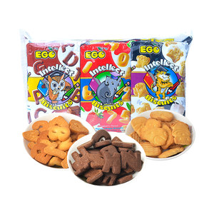 进口EGO动物数字饼干儿童零食100g*3包小吃休闲食品宅家宿舍
