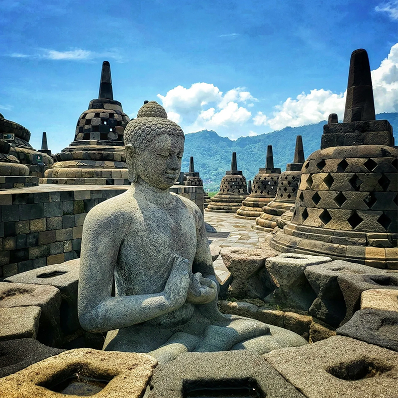 印尼日惹婆罗浮屠普兰班南默拉皮火山天坑天王岛一日游尼享旅游 - 图2