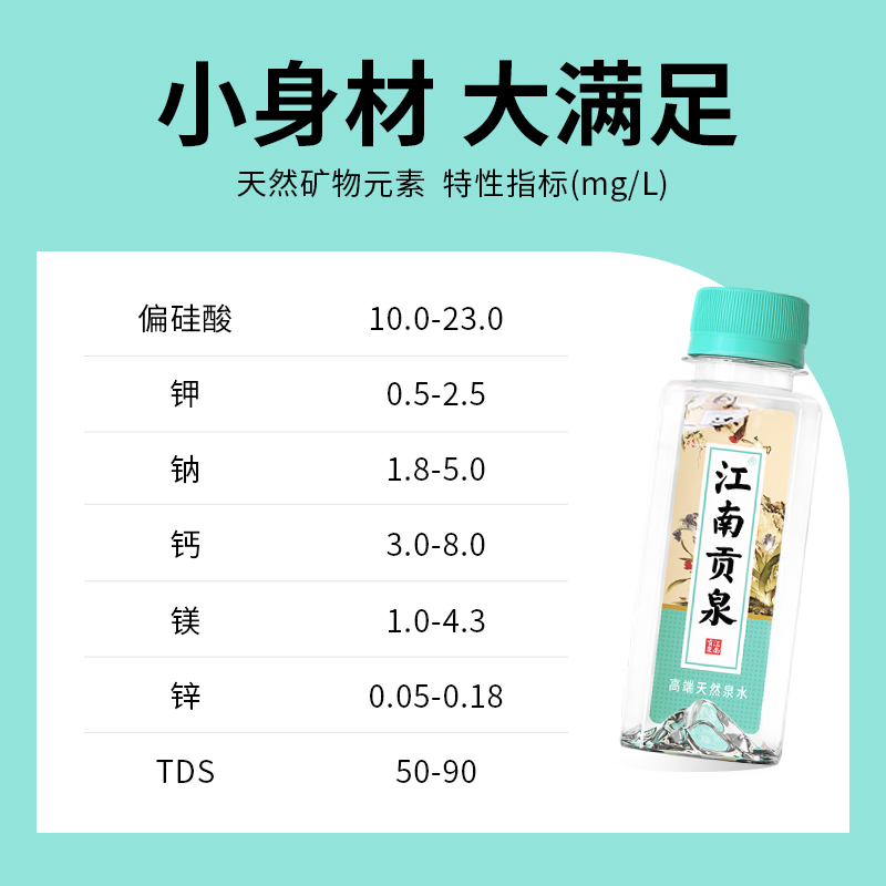 江南贡泉天然泉水168ml*24瓶超小瓶迷你装饮用非矿泉纯净水整箱 - 图1