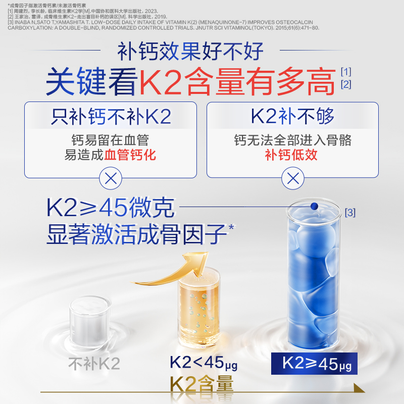 汤臣倍健升级54微克K2金标液体钙DK男女补钙片中老年人高含量官方