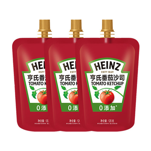 亨氏番茄沙司番茄酱肯德基同款薯条蘸酱便捷小包120g*3袋薯条尝鲜 - 图0