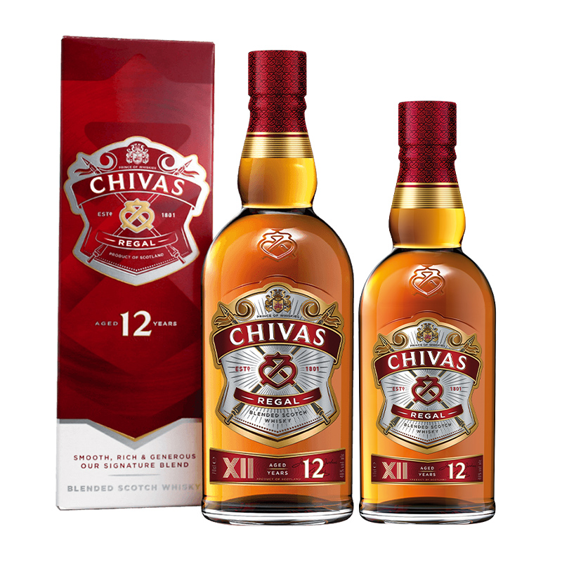 【进口】Chivas/芝华士12年500ml+700ml苏格兰威士忌洋酒烈酒特调 - 图0