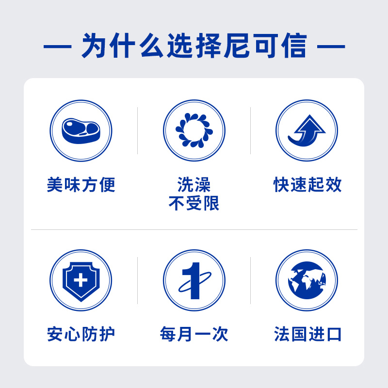 福来恩驱虫药尼可信大型犬体外驱虫10.1-25kg3粒/盒驱除跳蚤蜱虫 - 图1