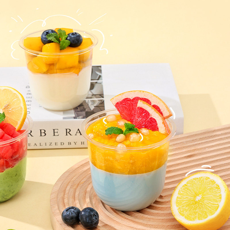 云蕾一次性甜品杯双皮奶水果捞冰粉打包碗带盖送叉勺,淘宝优惠券,粉丝福利购,淘宝优惠卷