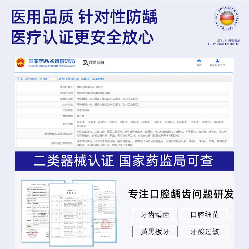 沃朗森防龋膏含氟成人防蛀牙龋齿专用去改善口臭复牙过敏医用正品 - 图3
