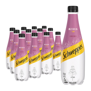 可口可乐怡泉含汽无糖蜜桃苏打水400ml*12瓶