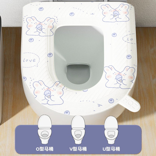 马桶垫可水洗家用防水免洗四季通用粘贴式坐垫坐便套座圈贴垫印花 - 图2