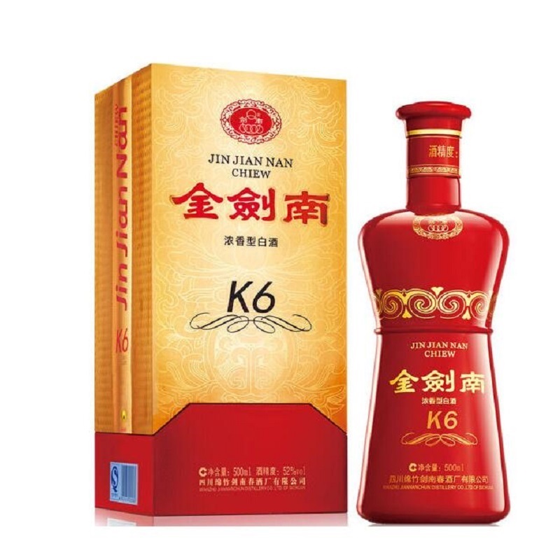 金剑南K6 浓香型白酒500ml 京东配送