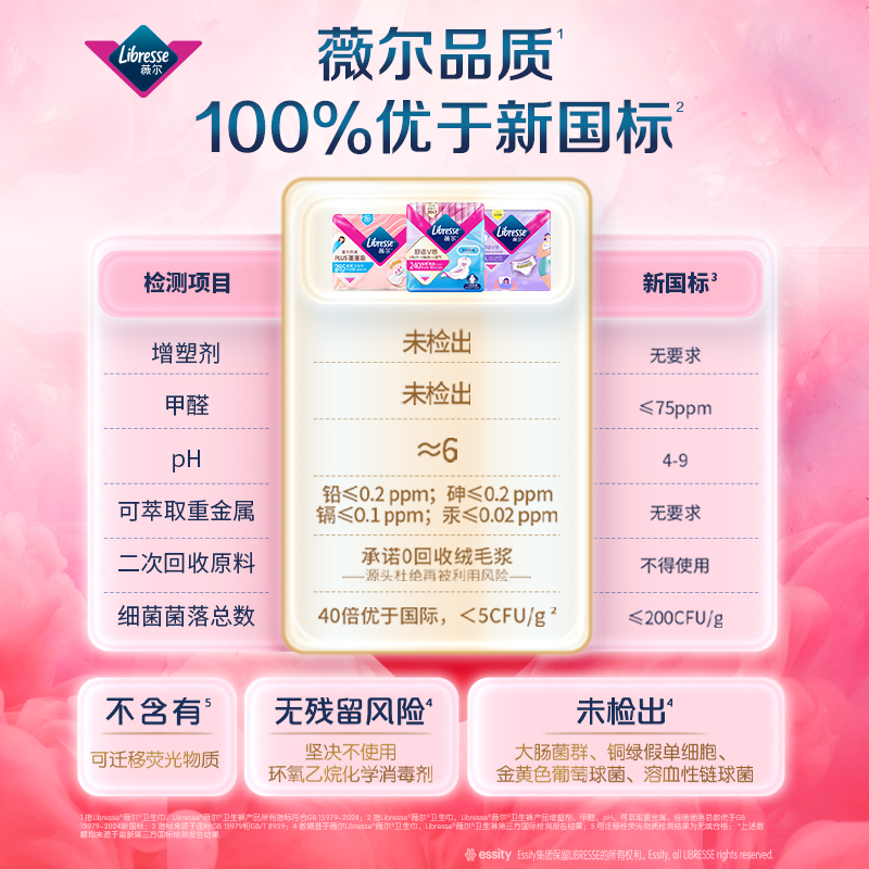 libresse薇尔舒适V感医护级卫生巾日夜用70片【官方正品】