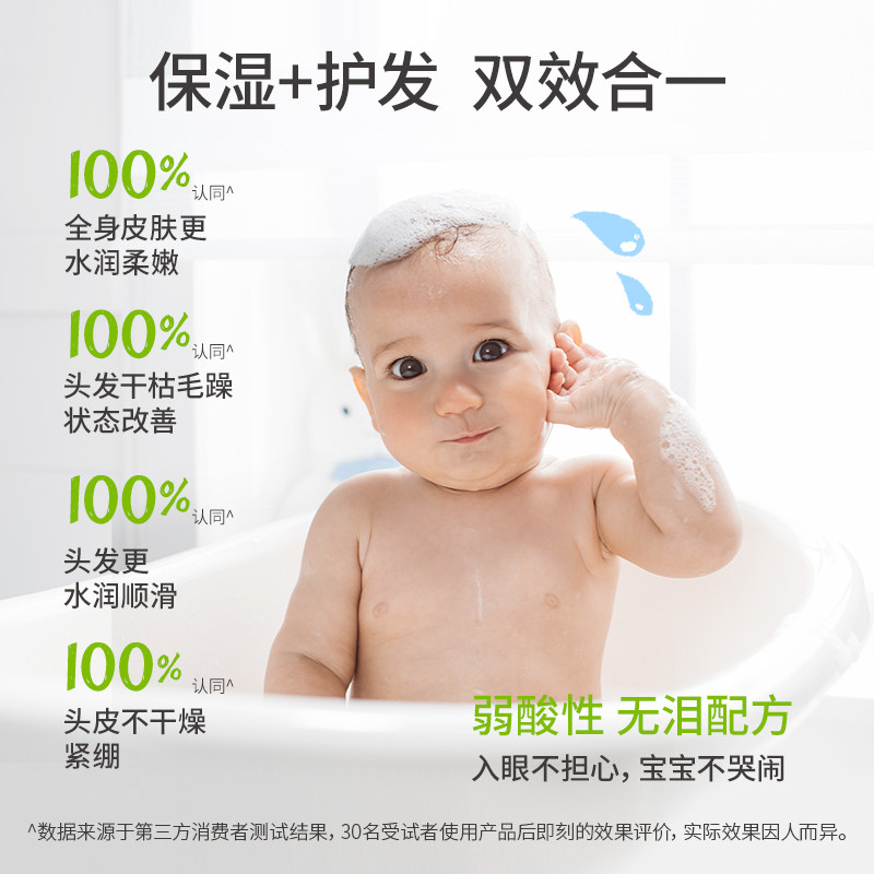 哈罗闪婴儿儿童洗发沐浴露二合一温和不刺激500ml*2瓶超值套装