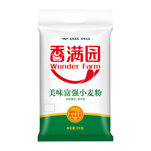 香满园美味富强粉小麦粉5kg*1袋中筋面粉面条包子饺子馒头-图0
