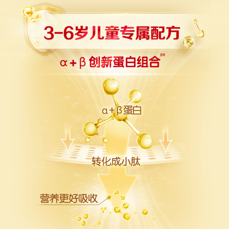 伊利金领冠育护儿童配方牛奶粉4段1.2kg×4盒3-6岁成长配方奶粉