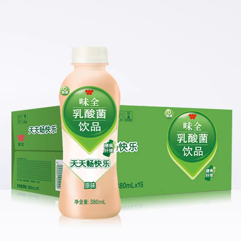 味全乳酸菌原味益生菌380ml*15瓶整箱0脂含膳食纤维早餐乳饮品-图0