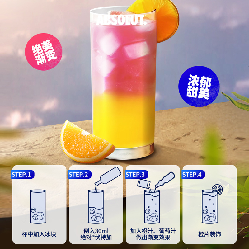 【进口】 Absolut绝对伏特加原味700ml×1瑞典进口洋酒烈酒特调 - 图2