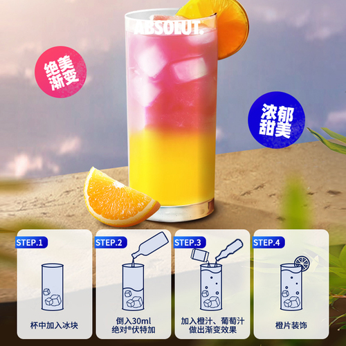 【于适同款】Absolut绝对伏特加原味500ml×1瑞典进口洋酒鸡尾酒