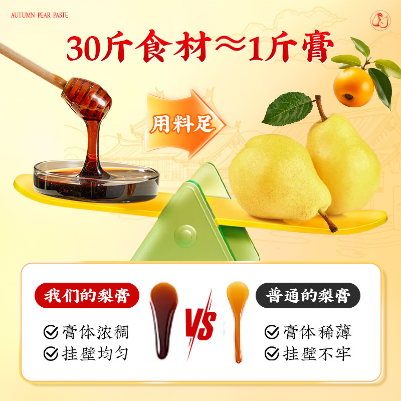 北京同仁堂枇杷秋梨膏滋润养护咽嗓甘草雪梨膏琵琶膏儿童官方正品