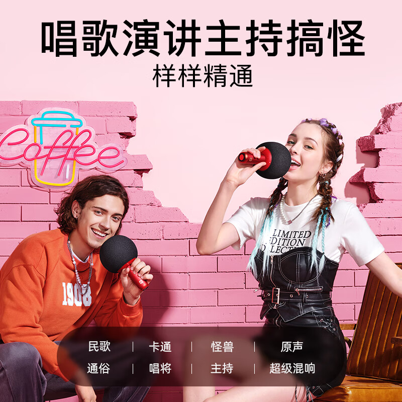 唱吧小巨蛋麥克風Q5話筒音響一體麥克風無線家用唱歌K歌麥克風_天貓超市_影音電器