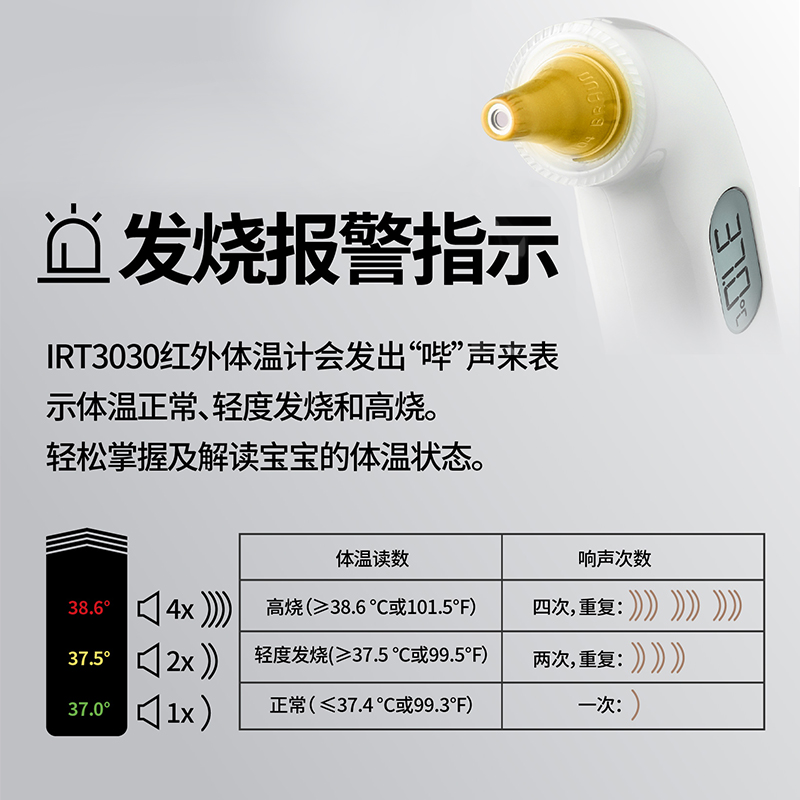 braun博朗耳温枪婴儿体温温度计IRT3030儿童通用电子温度计家用