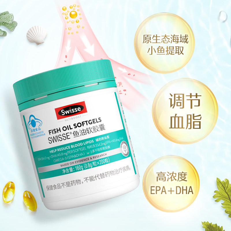 Swisse斯维诗维生素D3钙片110.7g鱼油160g礼盒调节血脂补钙中老年