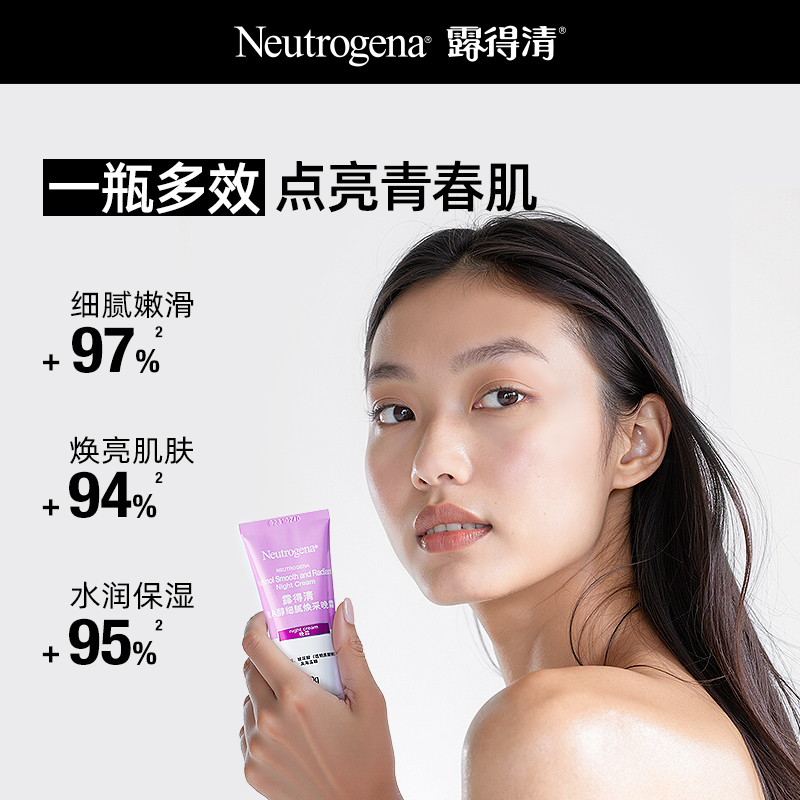 露得清维A醇熬夜晚面霜视黄醇烟酰胺抗皱纹精华透亮嫩肤乳液40ml