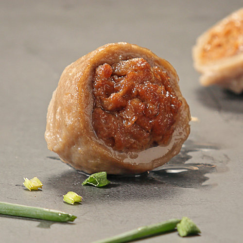 海霸王撒尿牛肉风味丸500g包心爆浆肉丸子火锅关东煮食材4件购 - 图1