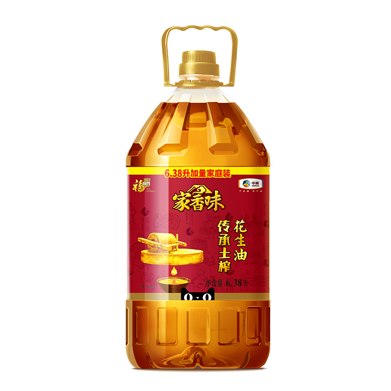 福临门 家香味 传承土榨 压榨一级花生油 6.38L