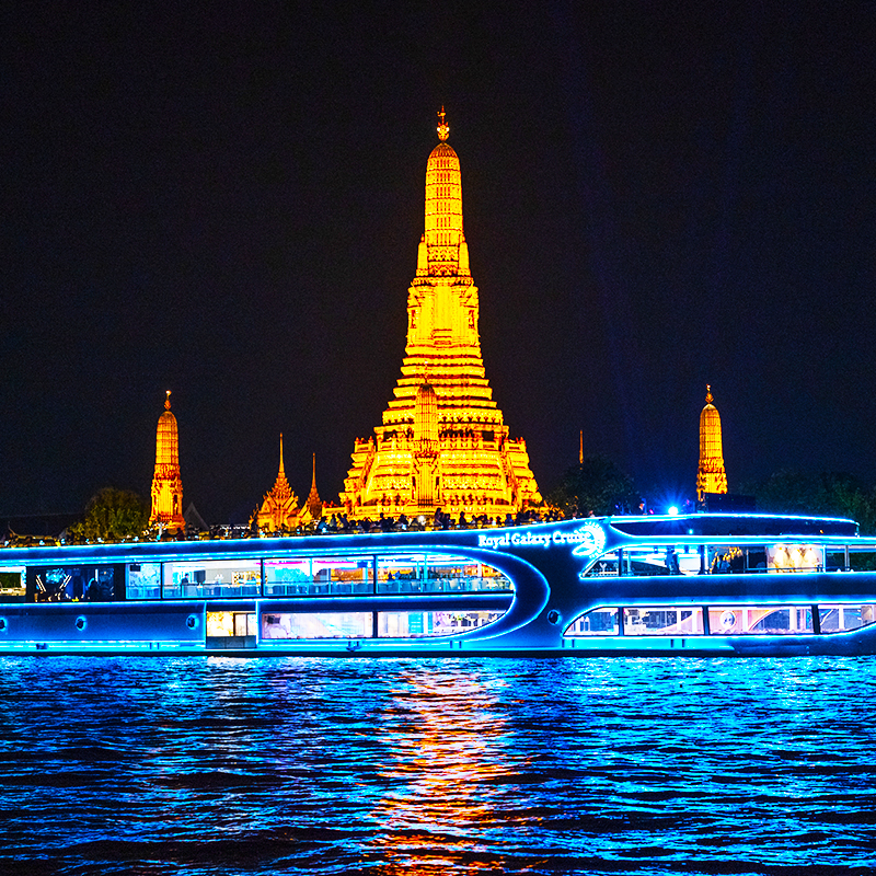 可定当天| 曼谷夜游湄南河璀璨皇家银河号大珍珠游轮自助餐泰国 - 图0