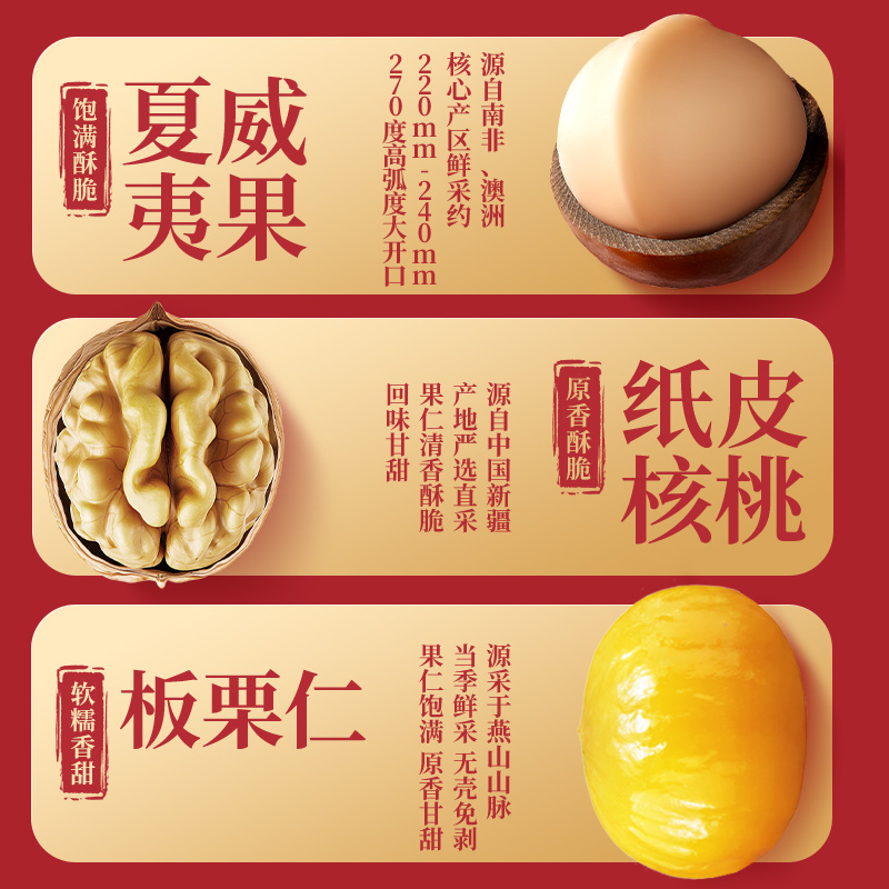 三只松鼠坚果礼盒【森林礼/瑞红礼】春节年货休闲健康零食大礼包