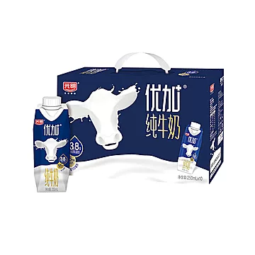 光明优加3.8蛋白梦幻盖纯牛奶250ml*10盒[2元优惠券]-寻折猪