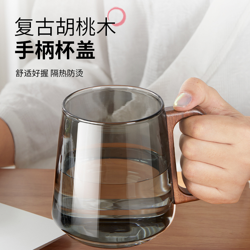 pakchoice耐热玻璃杯茶杯525ml日式茶水分离办公室带盖喝水泡茶杯 - 图3