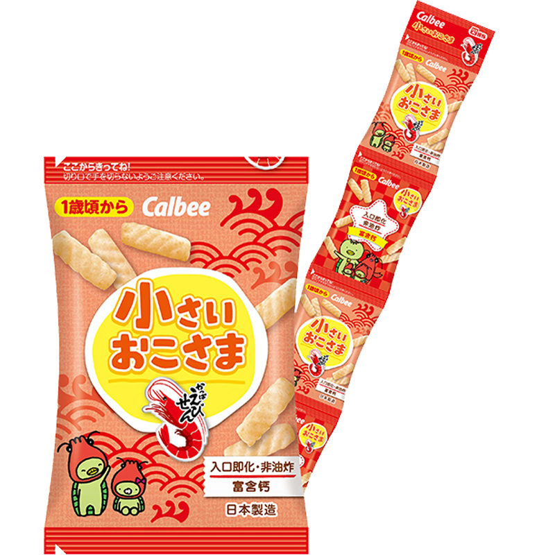 calbee卡乐比虾条1岁以上宝宝可食32g*1组儿童零食品补钙非油炸 - 图0