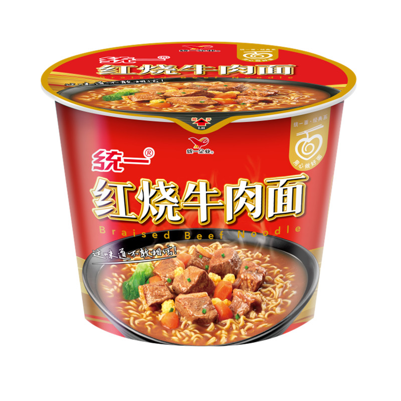 统一方便面 来一桶红烧牛肉面方便面泡面杯面代餐速食 105g*1桶 - 图0