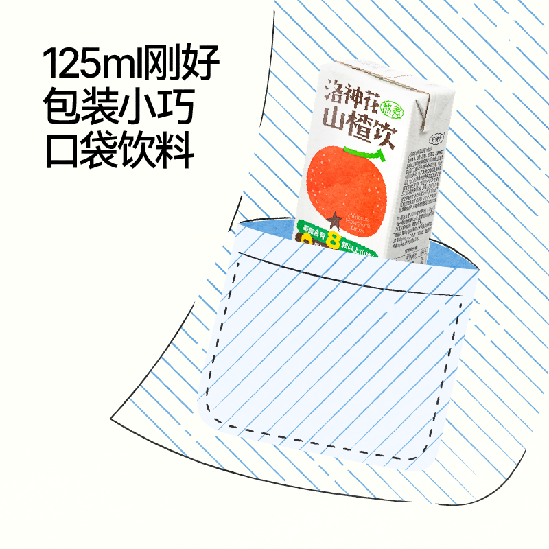 好望水果汁饮料洛神花山楂汁125ml*8包 - 图0