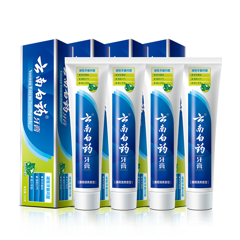 云南白药牙膏冰爽护龈210g*4支