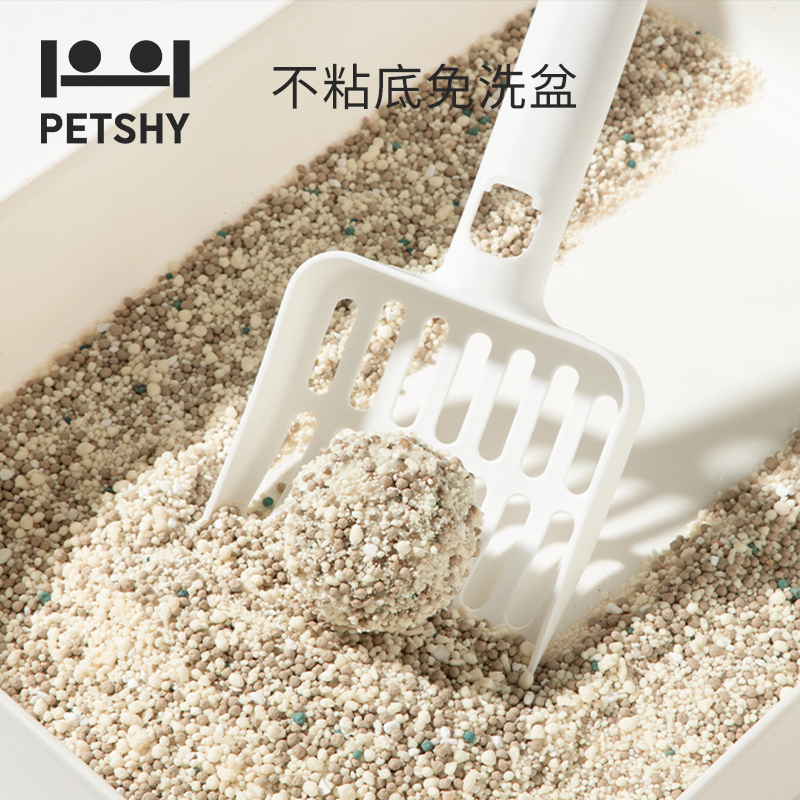 PETSHY百宠千爱 木薯矿砂植物混合猫砂2.5kg*4包强结团除臭不粘底 - 图1