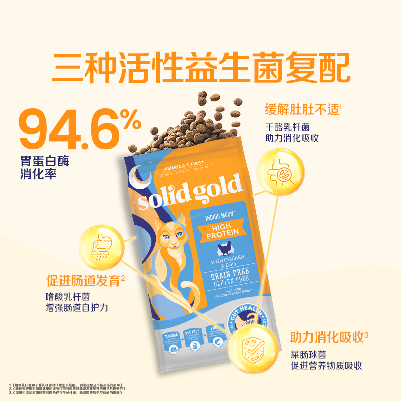 SolidGold素力高高蛋白金素鸡进口无谷成猫幼猫鸡肉猫粮5.44kg2件