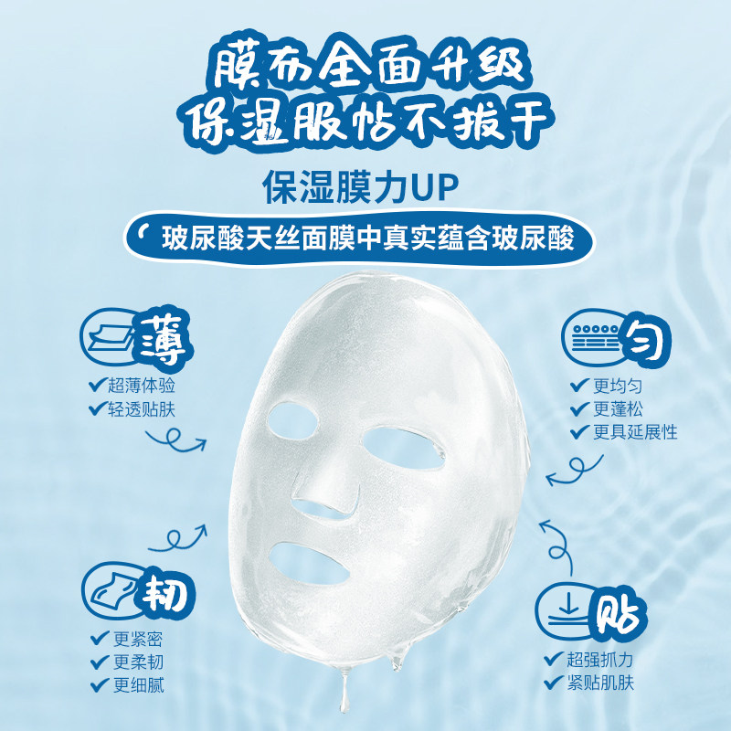 屈臣氏库拉索芦荟密集补水面膜10片保湿滋润锁水润泽新旧随机发