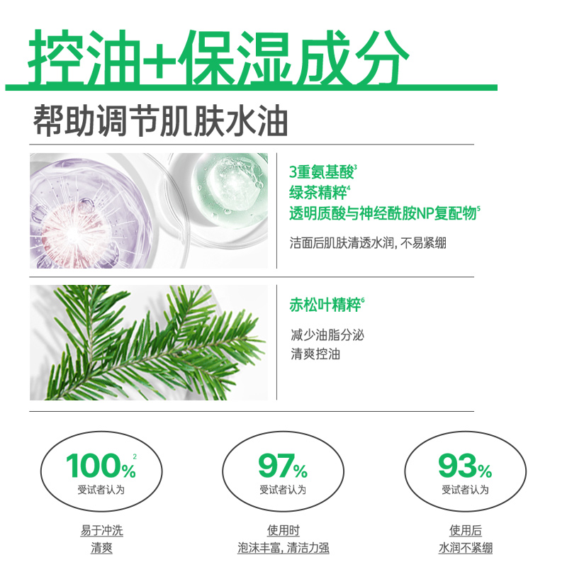 innisfree/悦诗风吟男女泡沫洗面奶绿茶控油氨基酸洁面乳膏350ml