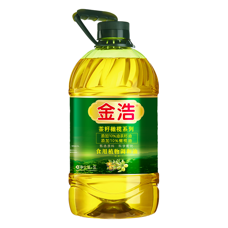 金浩茶籽橄榄调和油5L添加10%油茶籽油非转基因物理压榨-图1