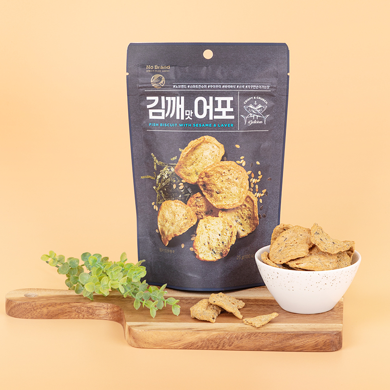 No Brand诺倍得海苔芝麻味鱼脆片25g韩国进口高蛋白鱼肉制品-图1