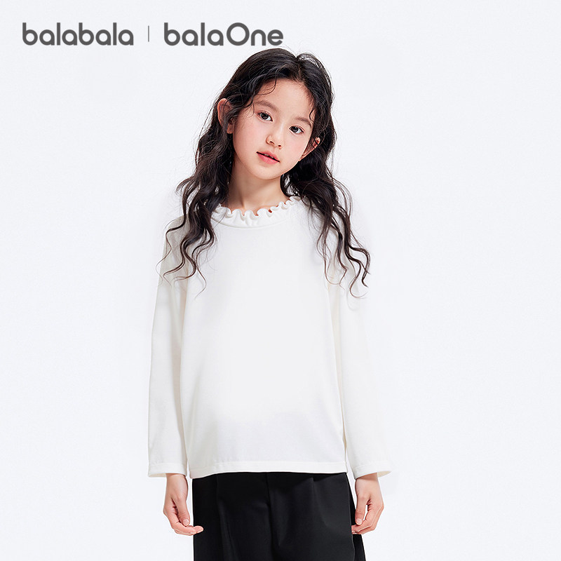 巴拉巴拉balaone童装女童长袖t恤儿童2025新款秋内搭百搭洋气上衣