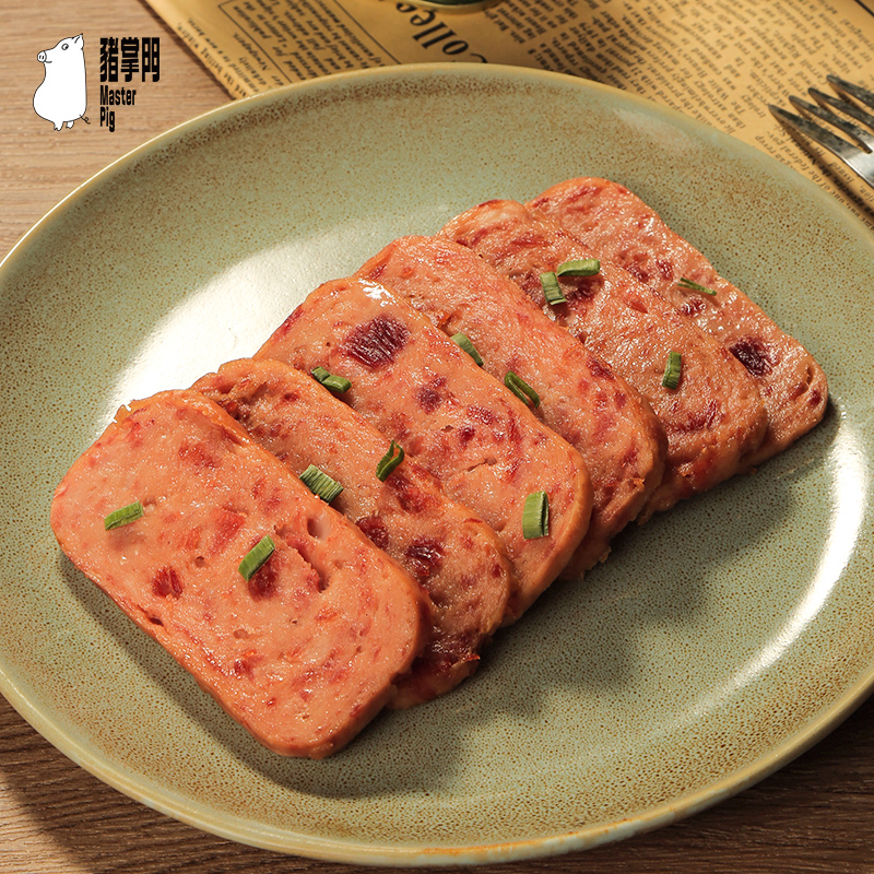 猪掌门午餐肉罐头198g*1罐速食米线泡面螺蛳粉三明治火锅食材