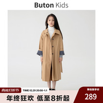 Buton Kids Girls Classic Card in its color Long style Wind Clothes Fall New Full Cotton 100 Hitch Jacket Pro