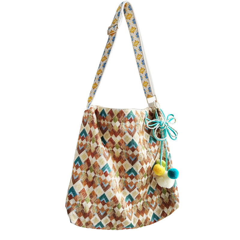 清新国风小众文艺日韩少女休闲帆布斜挎包单肩包托特包大容量旅行,淘宝优惠券,粉丝福利购,淘宝优惠卷