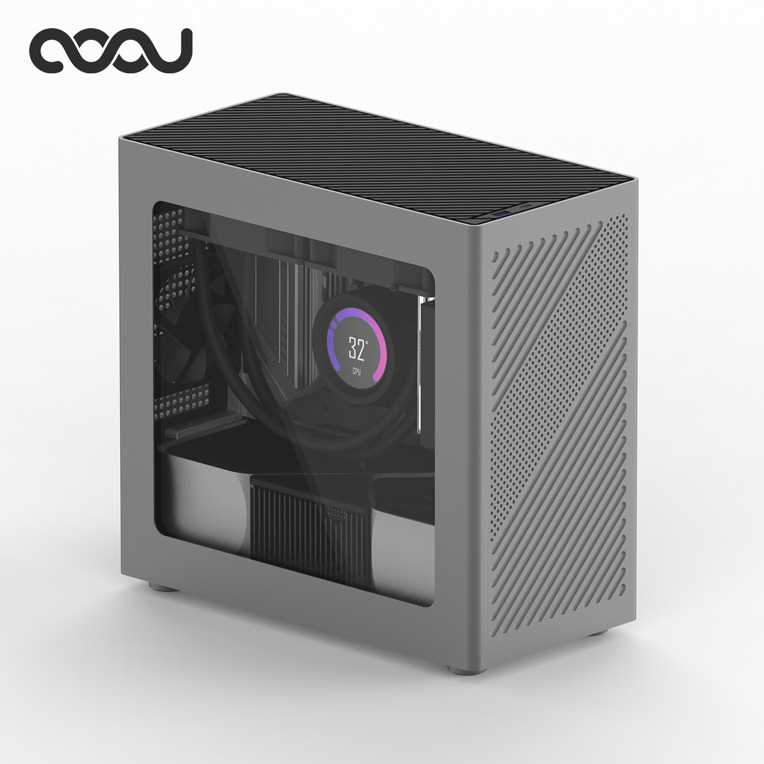 COOJ宰相Z18侧透版 MATX铝合金一体成型外壳直插水冷ITX电脑机箱_虎窝淘
