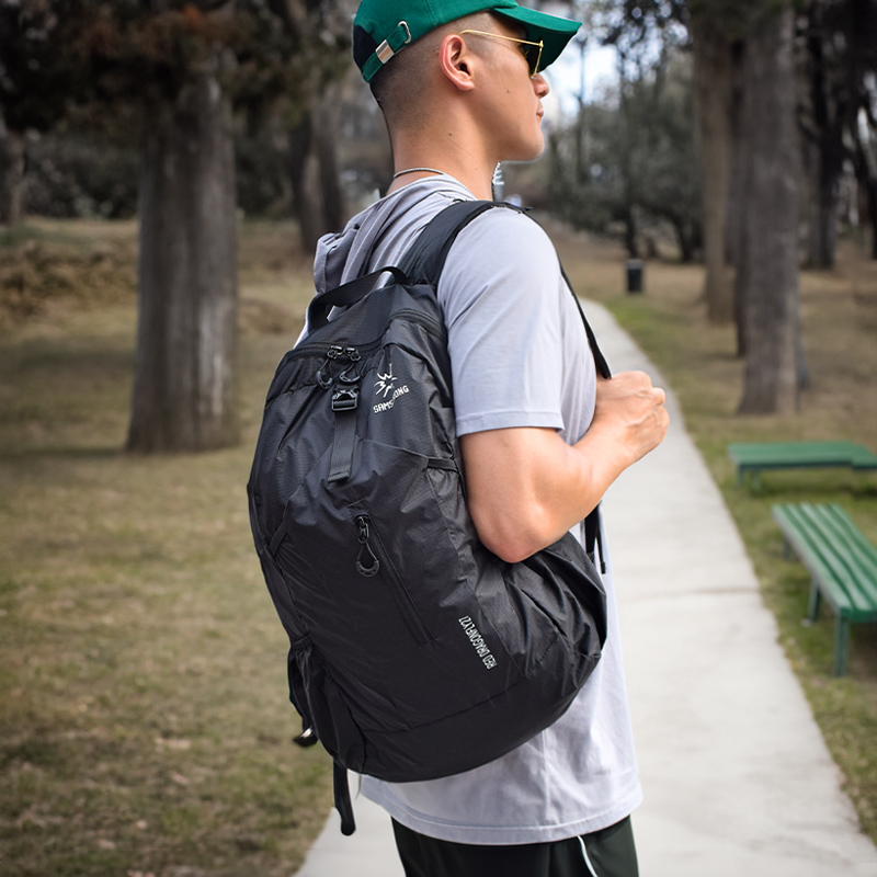 户外超轻薄双肩包防水折叠皮肤包女轻便徒步登山旅行包男背包旅游