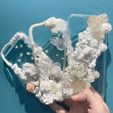 Кремовый чехол для телефона ручной работы, прозрачный аксессуар с аксессуарами, набор материалов, «сделай сам»