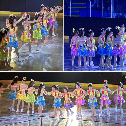 儿童流苏草裙套装夏威夷草裙舞舞台演出服装节日表演小孩舞蹈裙子 - 图0