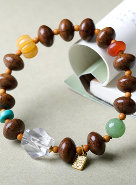 原创5台山六道木盘珠手链文玩白